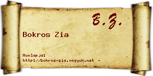 Bokros Zia névjegykártya